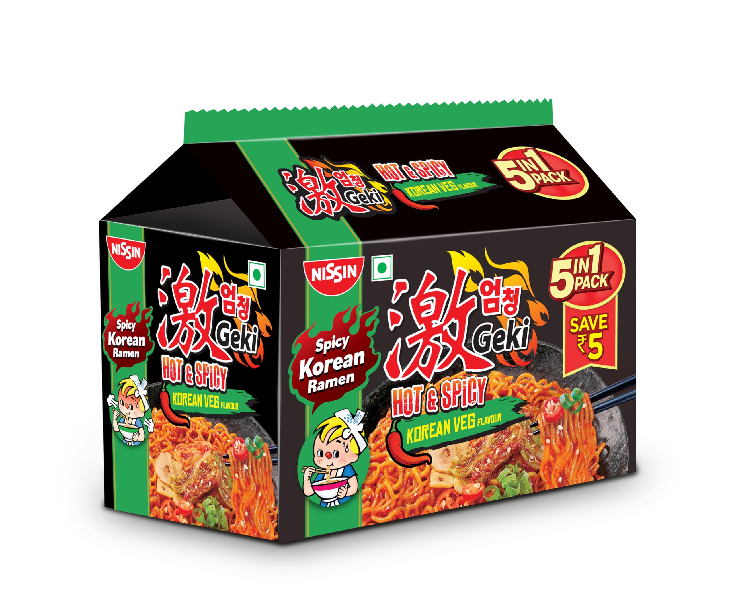 Nissin Korean Ramen Spicy Veg 5 in 1 Nissin Korean Ramen Spicy Veg 5 in 1