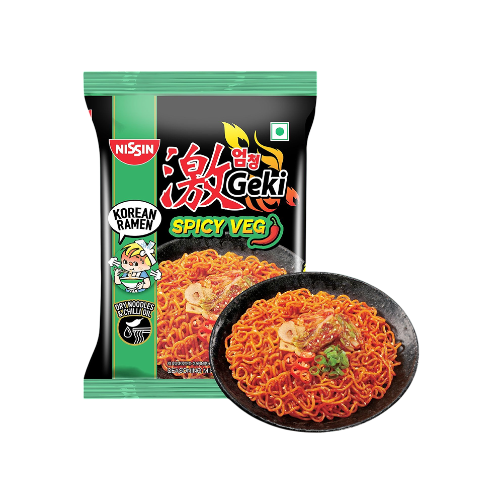 Nissin Geki Spicy Veg Korean Ramen Noodles 80g