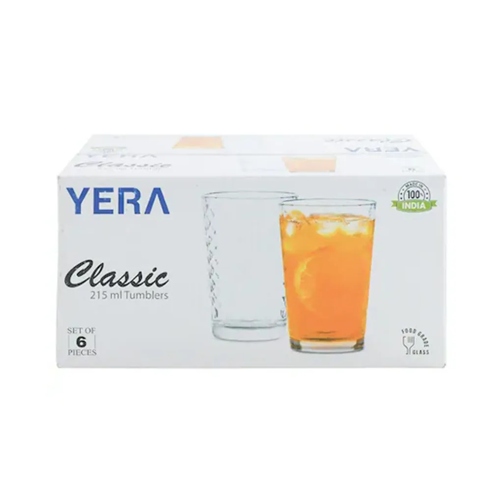 Yera Transparent Glass Set 215 ml 6 pcs